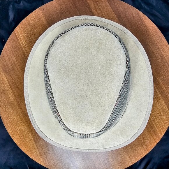 Eco Soho Suede / Fabric Fedora American Hat Makers | Tan | XX-LARGE RARE - Picture 7 of 9